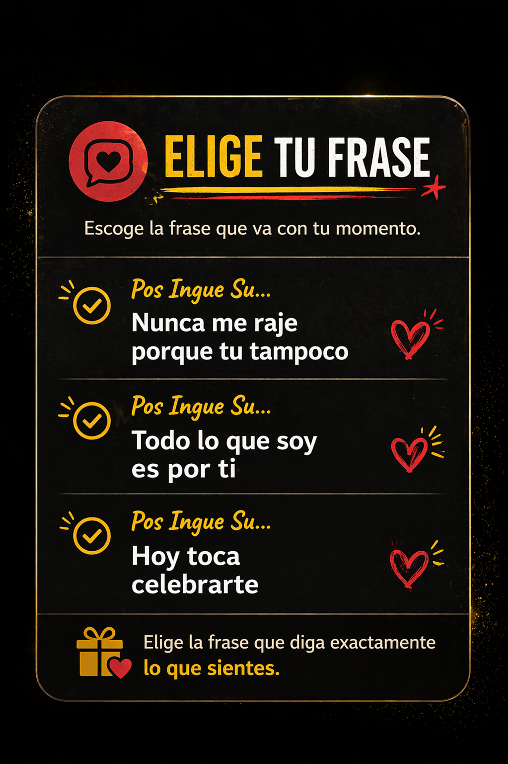 Elige la frase que represente tu momento